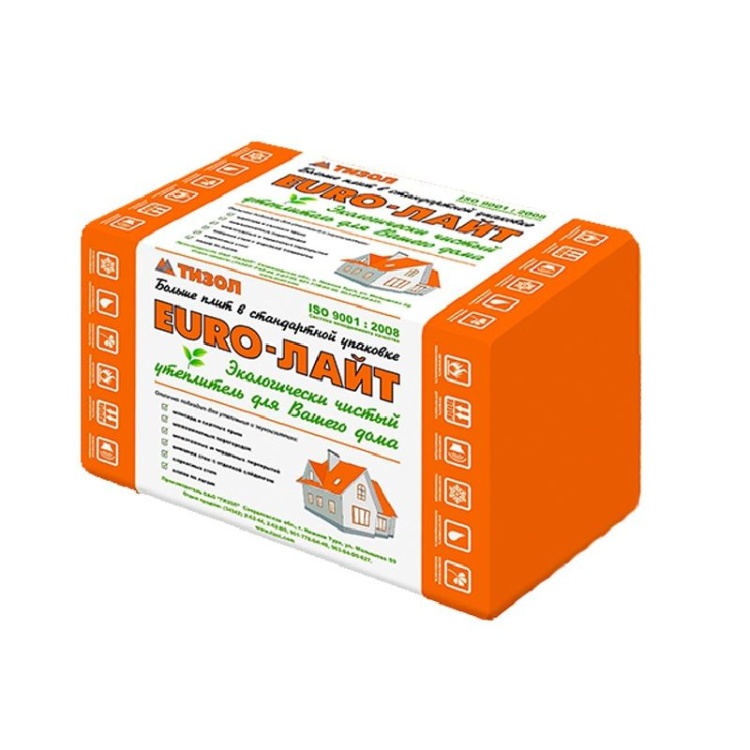 Утеплитель Тизол ЕВРО-Лайт 25 К 1000х600х100 мм, 9 шт. уп